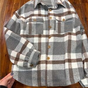 Plaid Button-Up shacket